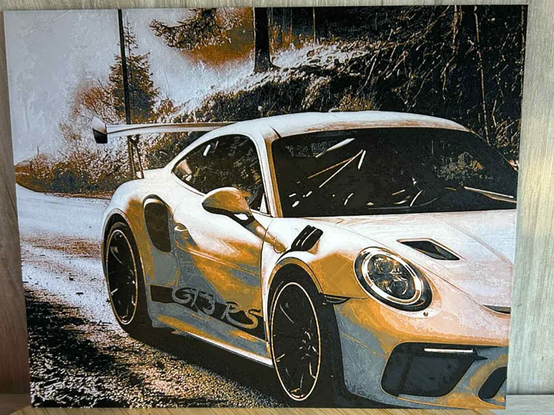 HueForge Porsche 911 GT3 RS – Mountain Road Scene