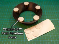 Extra Quiet version for 22mm furniture felt pads