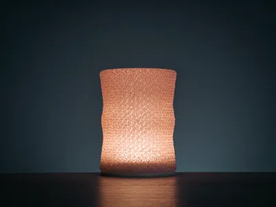 Showcasing the Irregular Sweater-Texture Lampshade | No Outer Wall Spiral Infill Print Settings Example MH001