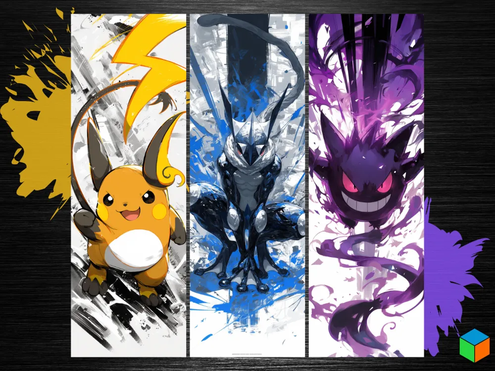 Raichu, Greninja & Gengar Bookmark Set