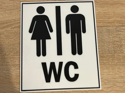 Toilet door sign