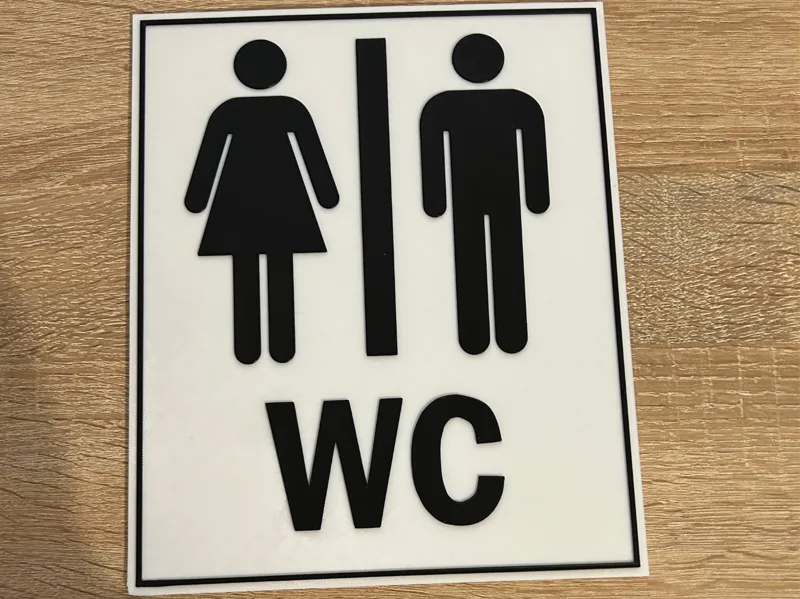 Toilet door sign