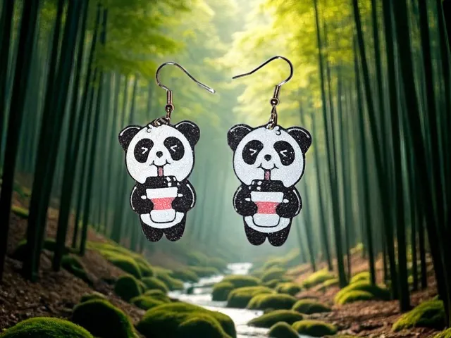 Happy panda earrings
