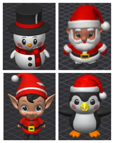 Cartoon Christmas Character Pack #1 - Cute Figures