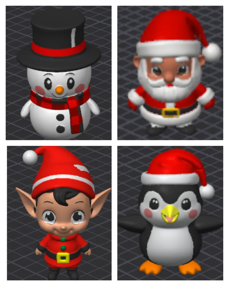 Cartoon Christmas Character Pack #1 - Cute Figures
