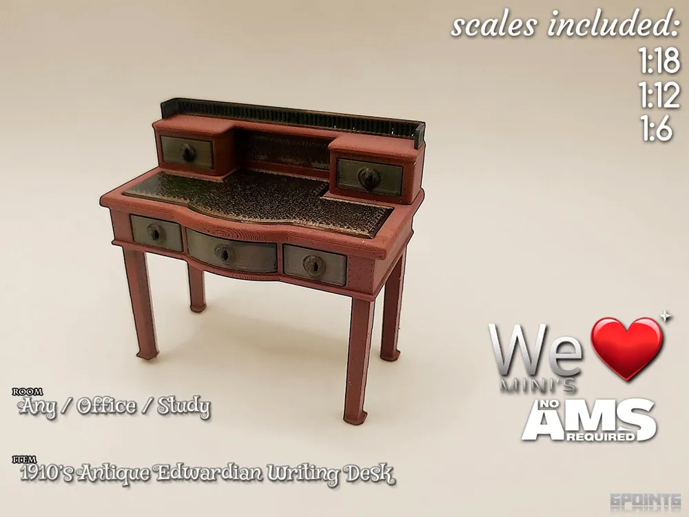 Accesorio para boquillas: WLM - 1910's Edwardian Antique Writing Desk. Referencia del modelo original.