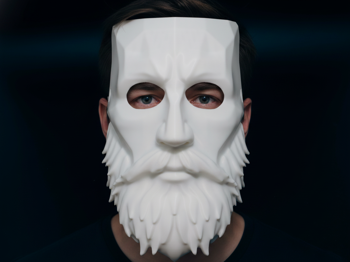 Realistic White Face Mask / Cosplay Prop