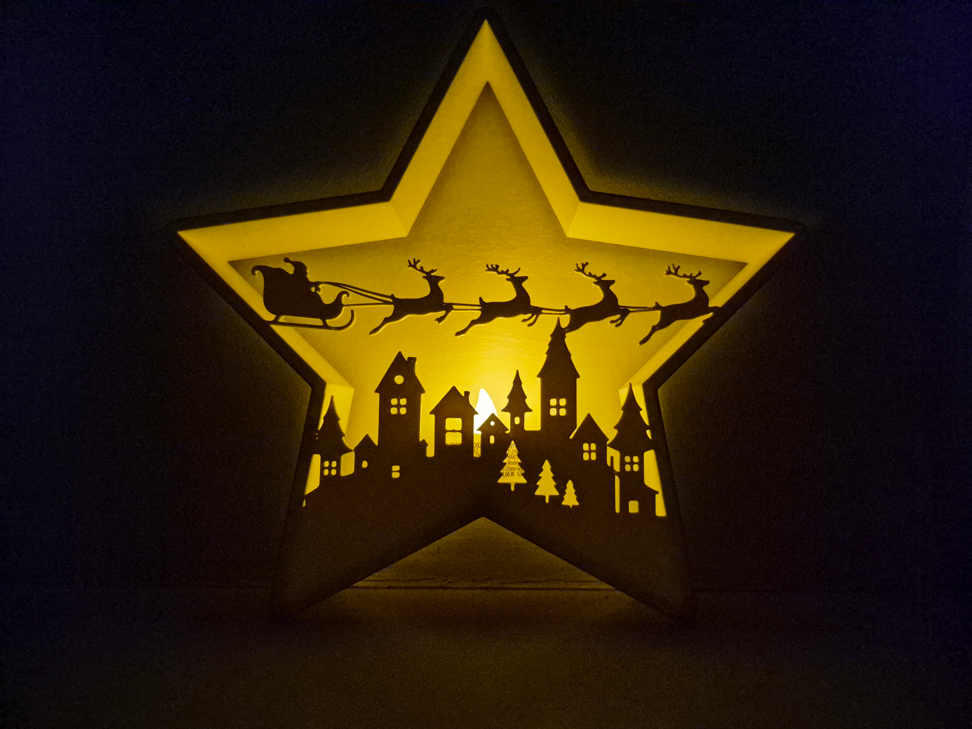 LED Christmas Star Santa & Reindeer Arch Xmas 3D model