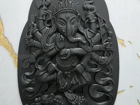 Cadre Ganesh Bouddha ultra détaillé
