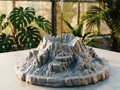 Volcano Incense Holder STL File 3D Printing #058