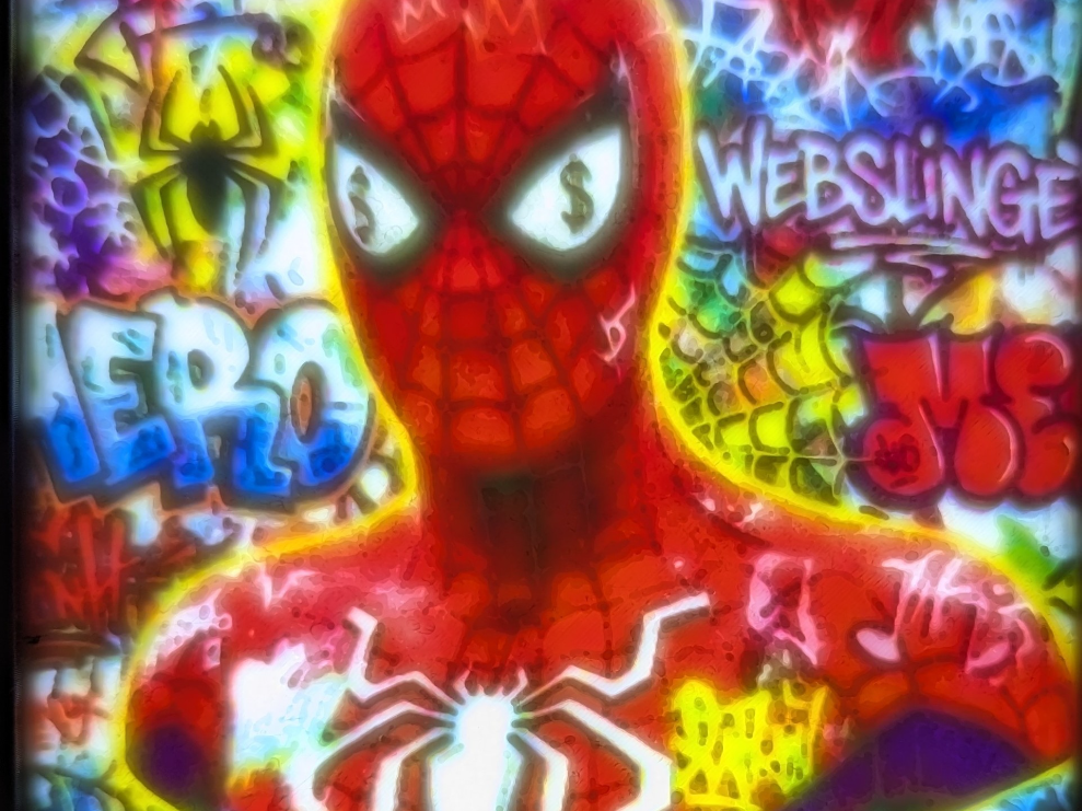 GRAFFITI SPIDERMAN BUST COLOR LITHO