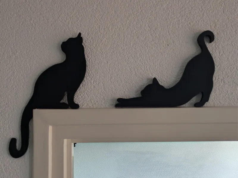 Wall Art - Cat silhouettes 2D door corner