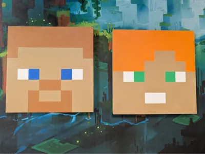 Minecraft wall art Steve/Alex/Enderman/Skeleton