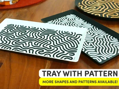 Decor Tray Rectangle with Modern Pattern