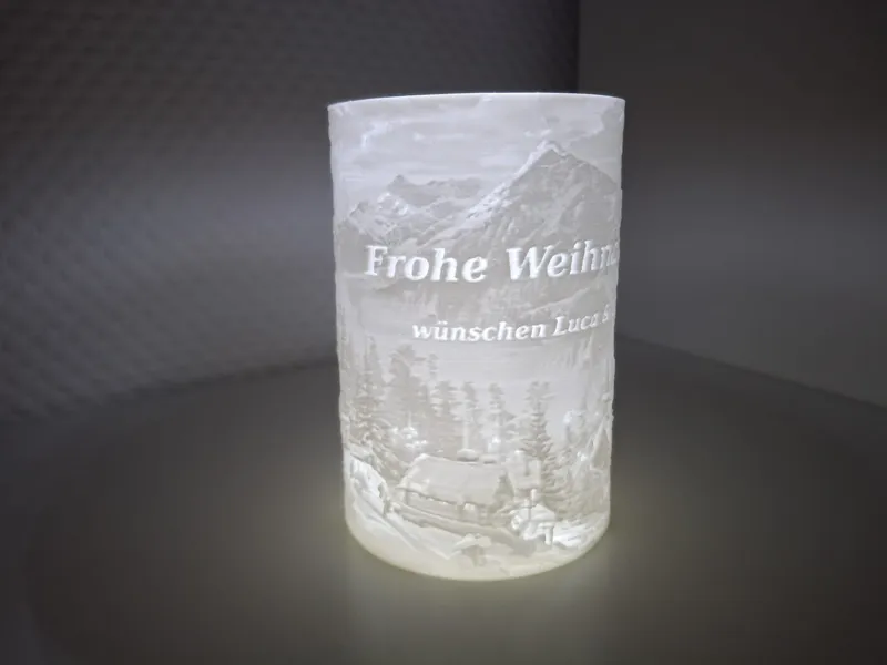 Lithophane Tealight - Winter Village