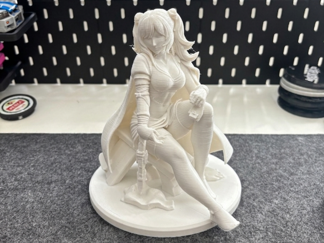 Epic Sitting Warrior Girl | Detailed Anime Statue