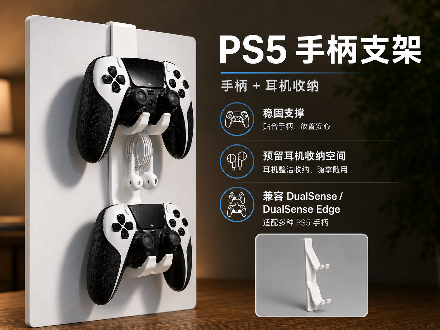 PS5手柄支架（可带耳机放置）