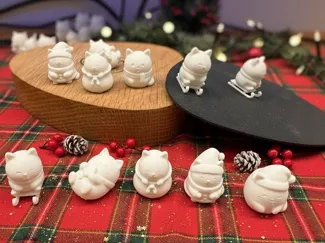 Chonky Christmas Cats - 6 mini cats