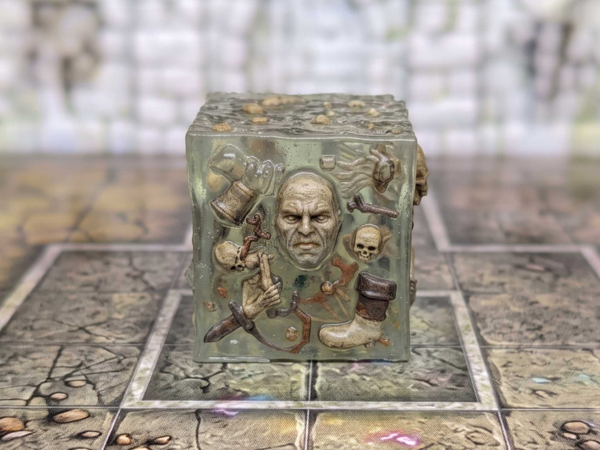 D&D Gelatinous Cube miniature Supportless - 1