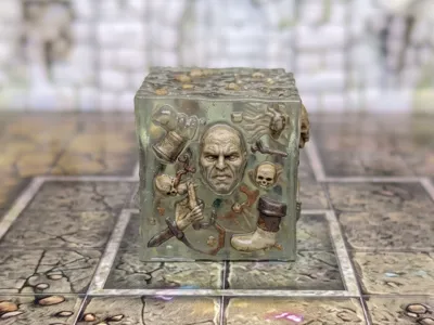 D&D Gelatinous Cube miniature Supportless