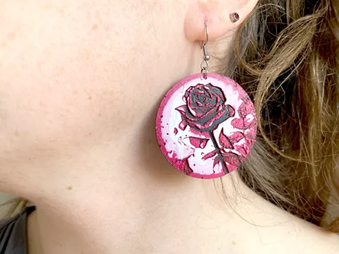 Rose Sketch Earrings view 2