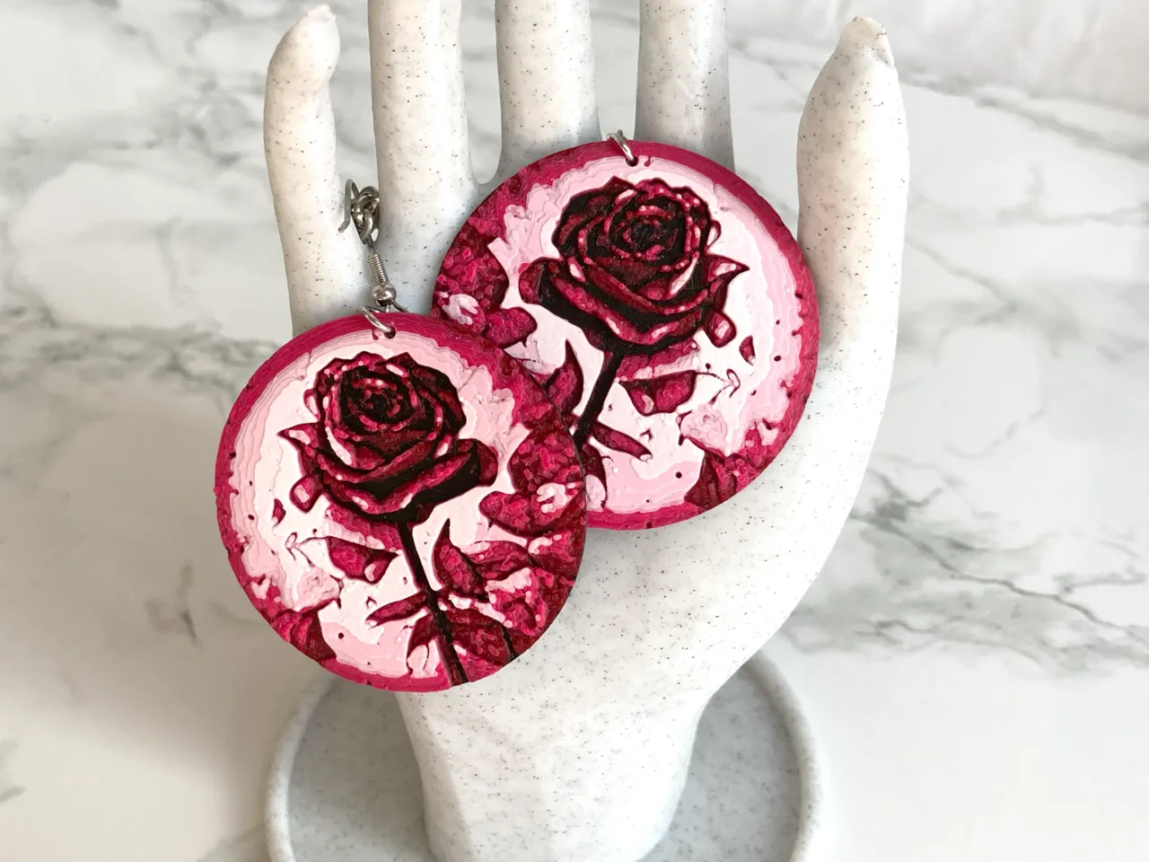 Rose Sketch Earrings view 3