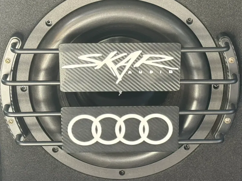 12" Subwoofer Grill Logo Plate - Audi Rings