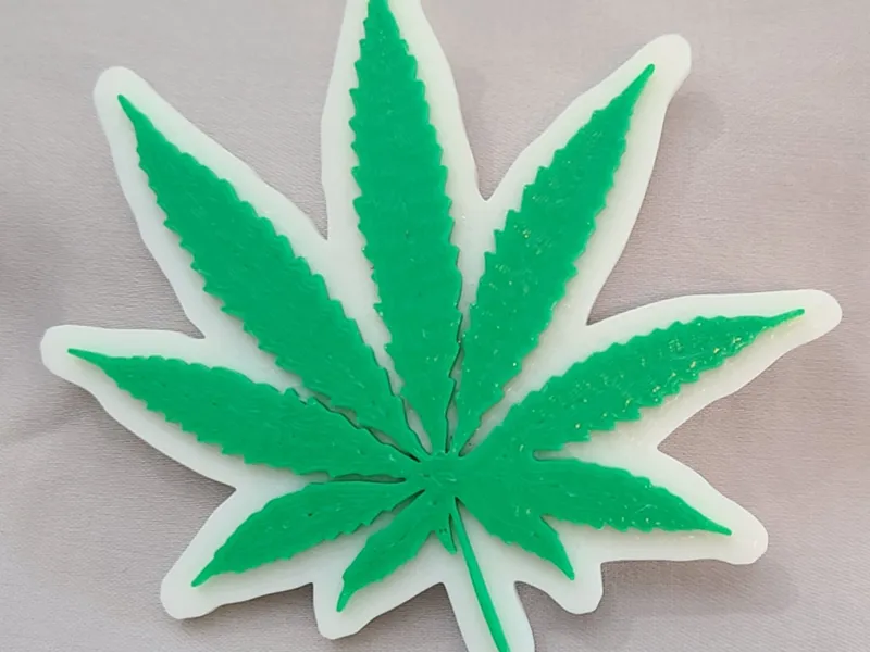 Marijuana leaf fridge magnet