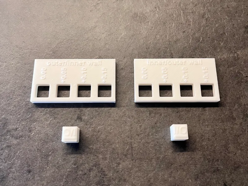 Tolerance test + inner/outer & outer/inner wall