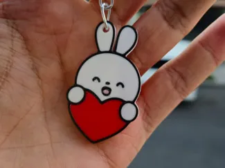 Rabbit keychain for Valentine´s Day