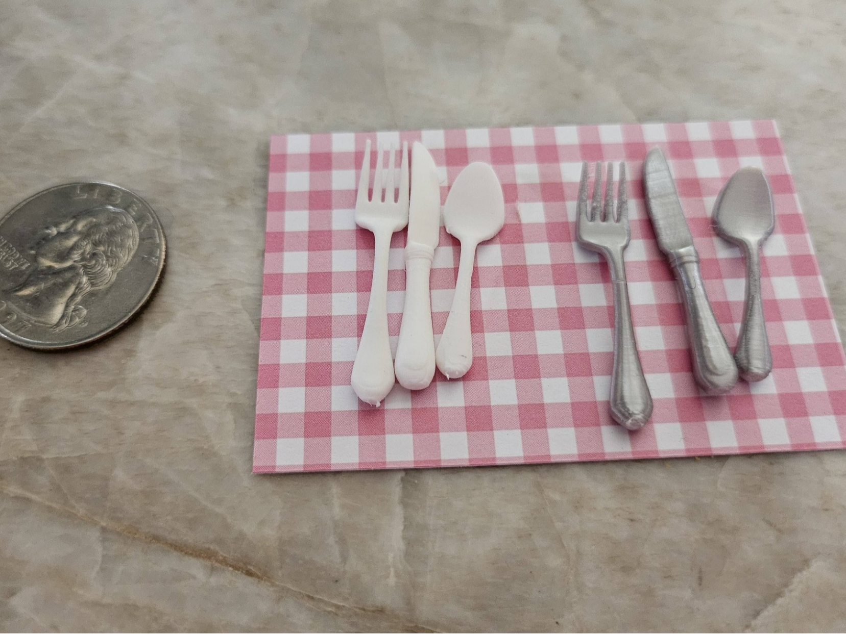 Realistic 1:6 scale Flatware - Knife, Fork & Spoon