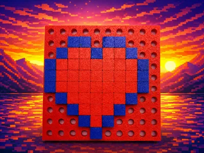 Pixel art board and pins