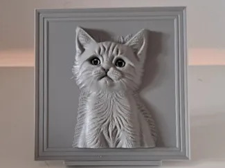 Charming 3D printed cat portrait