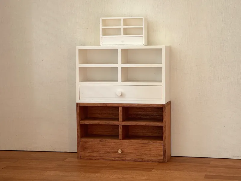 【Type B】Dollhouse Desktop Shelf, Modular Cabinet