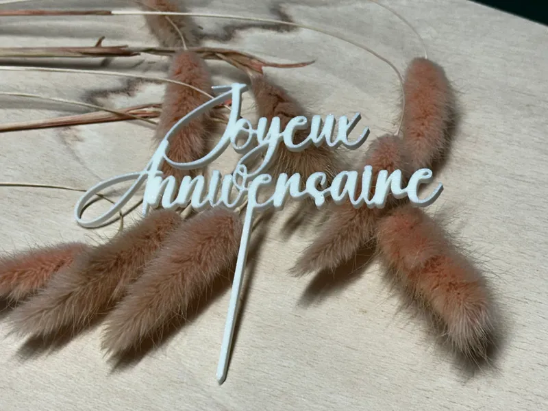 Joeux Anniversaire Cake Topper