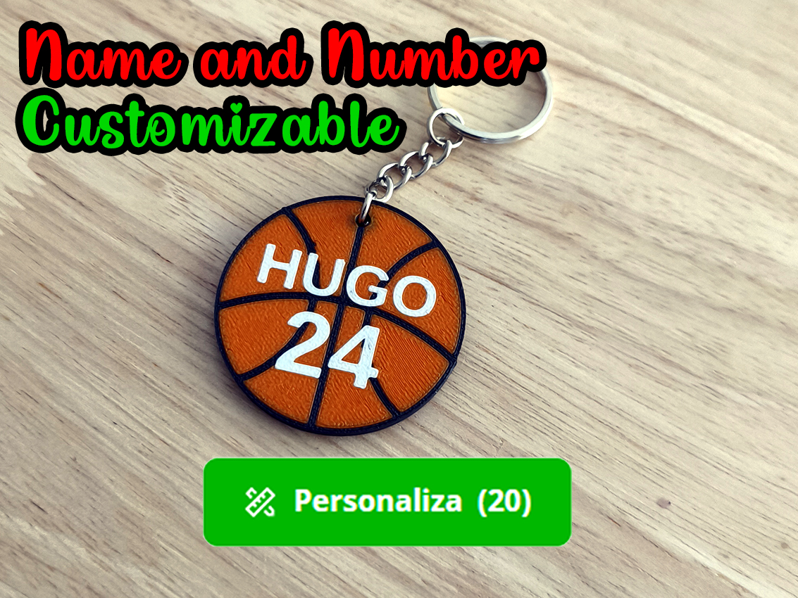 Personalized basketball keychain  name and number