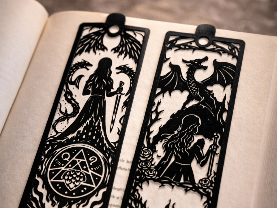Fourth Wing–Inspired Fantasy Bookmarks Set