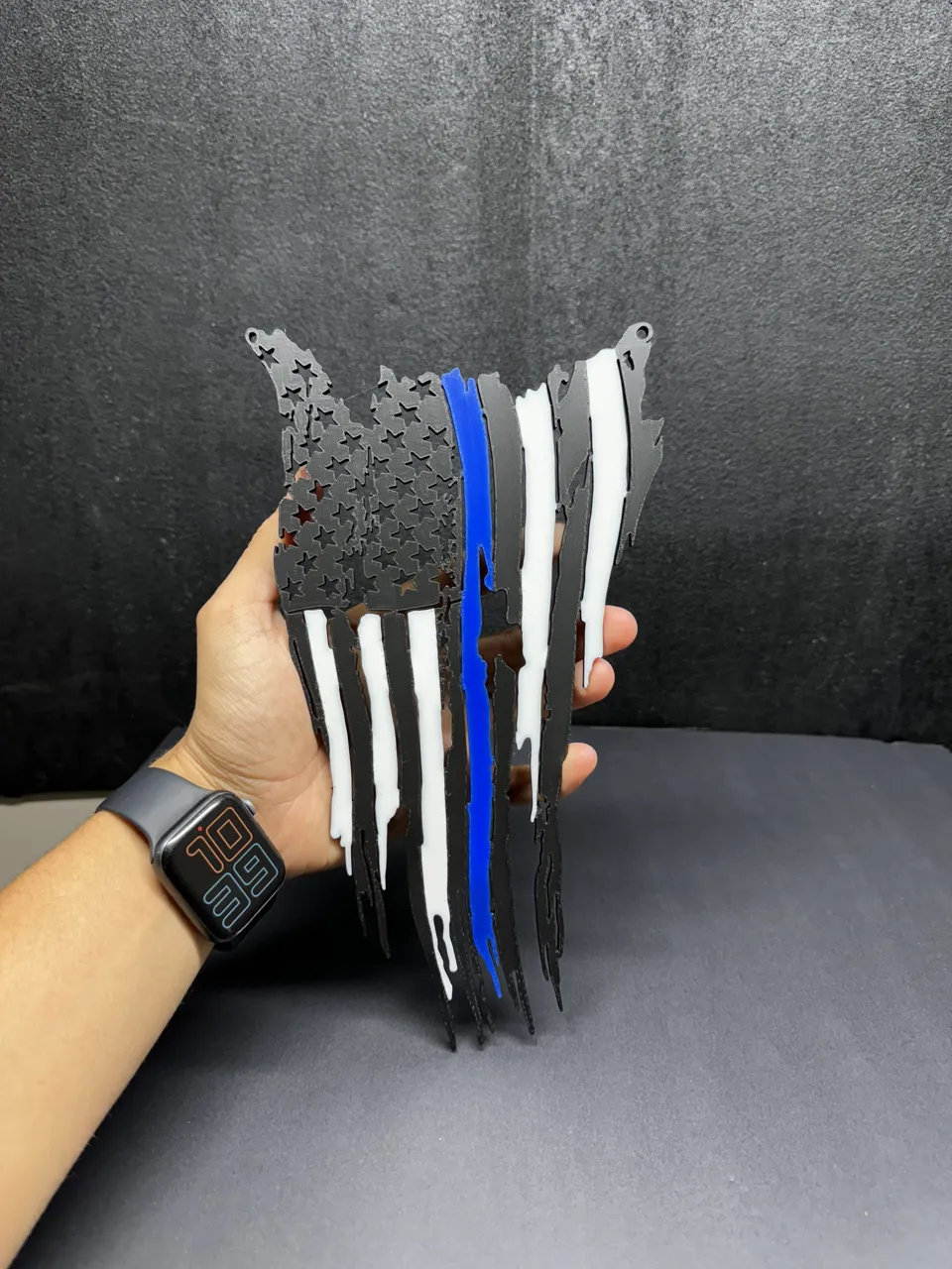 Tattered American Flag - Vertical Display view 2