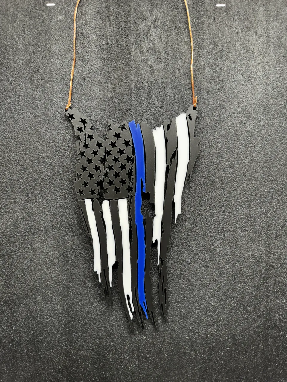 Tattered American Flag - Vertical Display view 4