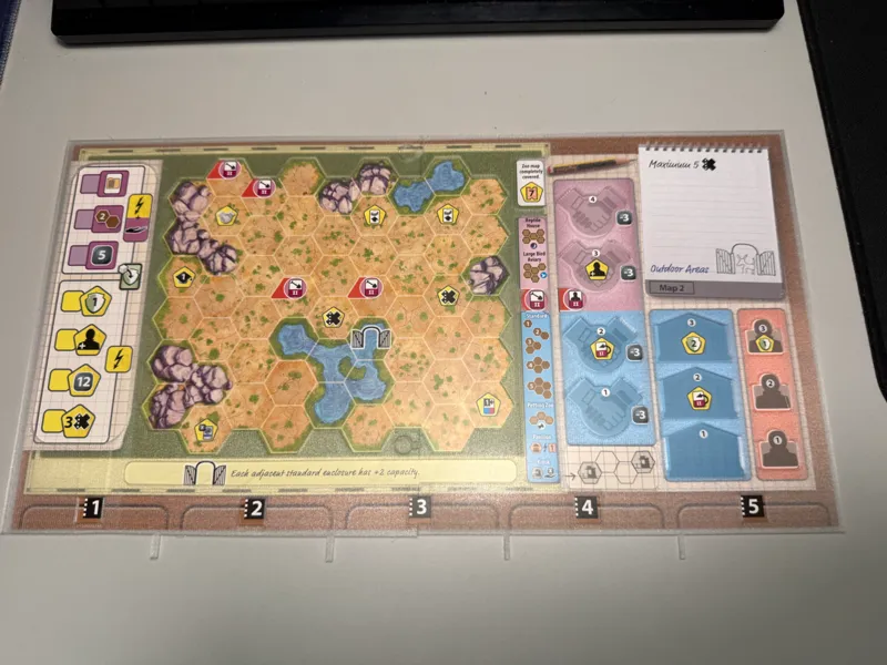 Ark Nova Deluxe Player Board Overlay (Clear&Slim)