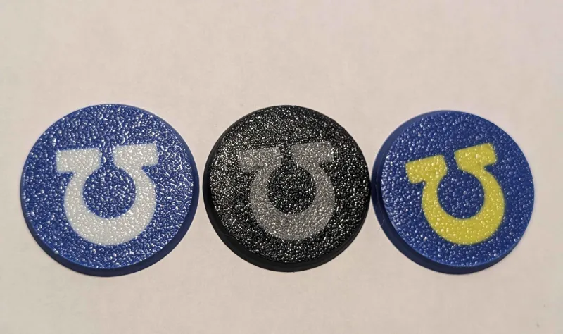 Colored U round bases 32mm AMS