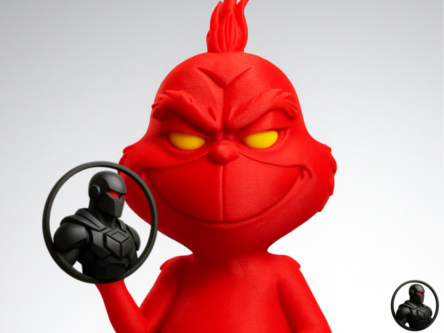Grinch with attitude - FU pose - keychain