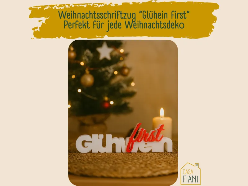 3D Schriftzug Glühwein First – Mini Deko