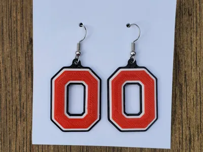 Block O Ohio State Buckeyes Earrings