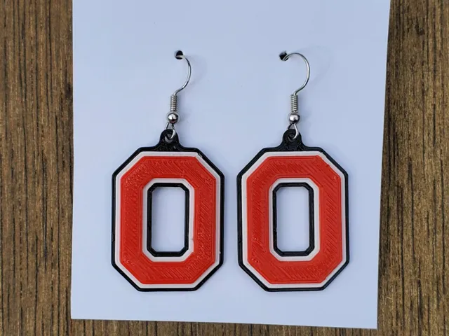 Block O Ohio State Buckeyes Earrings