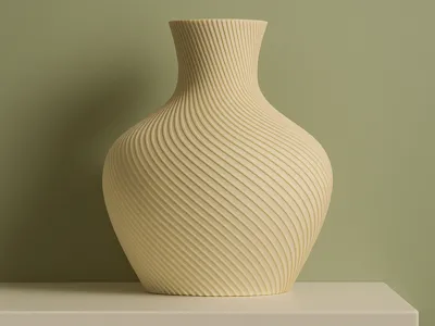 Flattened Vase for Shelves