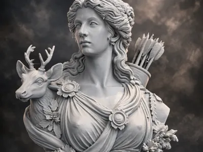 Artemis – Classical Bust of the Goddess of the Hunt
