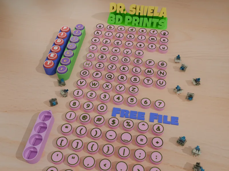 ROUND KEYCAP FIDGET CLICKER - COMIC SANS FONT