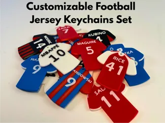 Customizable Football Jersey Keychains Set