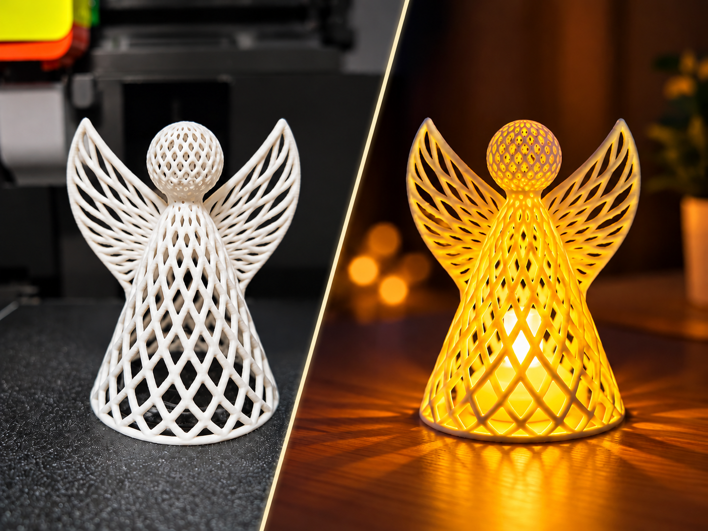 Voronoi Angel – Decoration & Lamp - 1